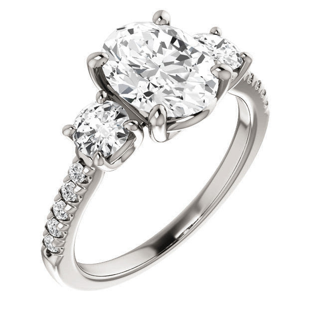 Oval cut Moissanite Engagement Ring