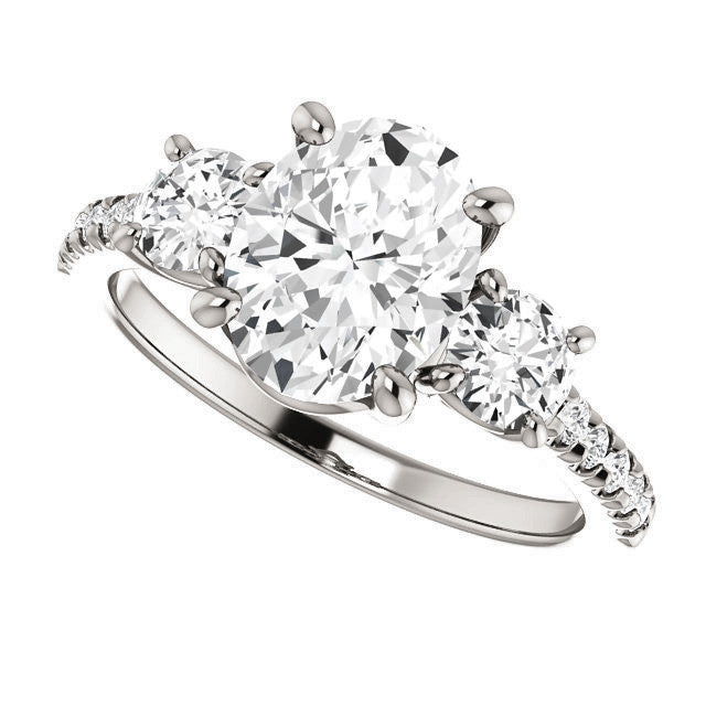 Oval cut Moissanite Engagement Ring