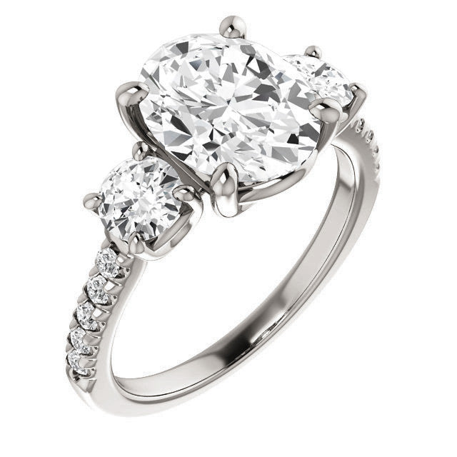 Oval cut Moissanite Engagement Ring