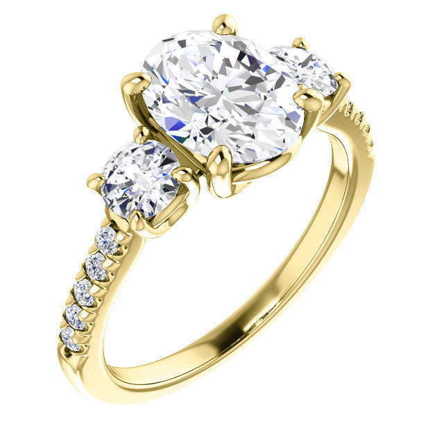 Oval cut Moissanite Engagement Ring