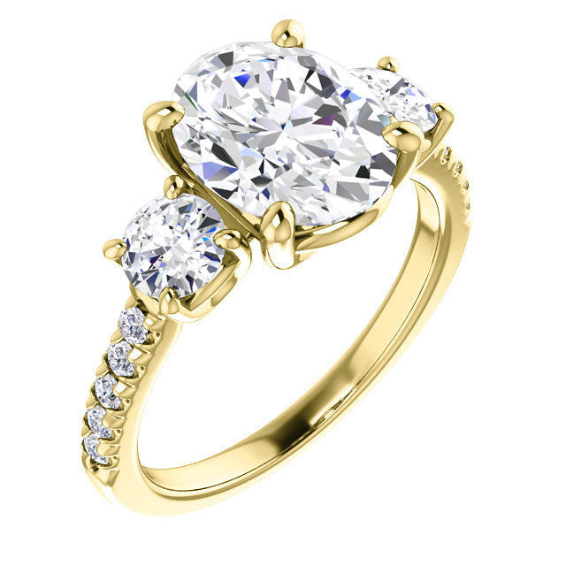 Oval cut Moissanite Engagement Ring