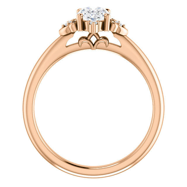 Oval Moissanite Unique Engagement Ring