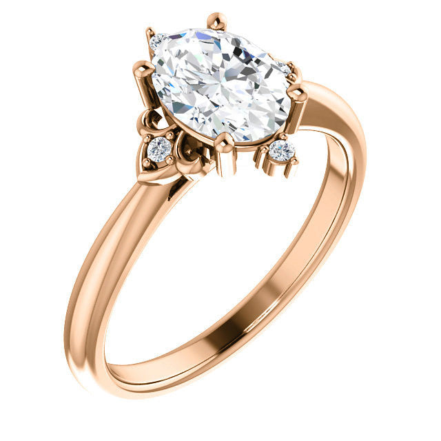 Oval Moissanite Unique Engagement Ring