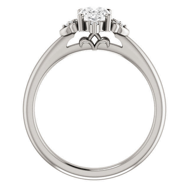 Oval Moissanite Unique Engagement Ring