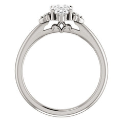 Oval Moissanite Unique Engagement Ring