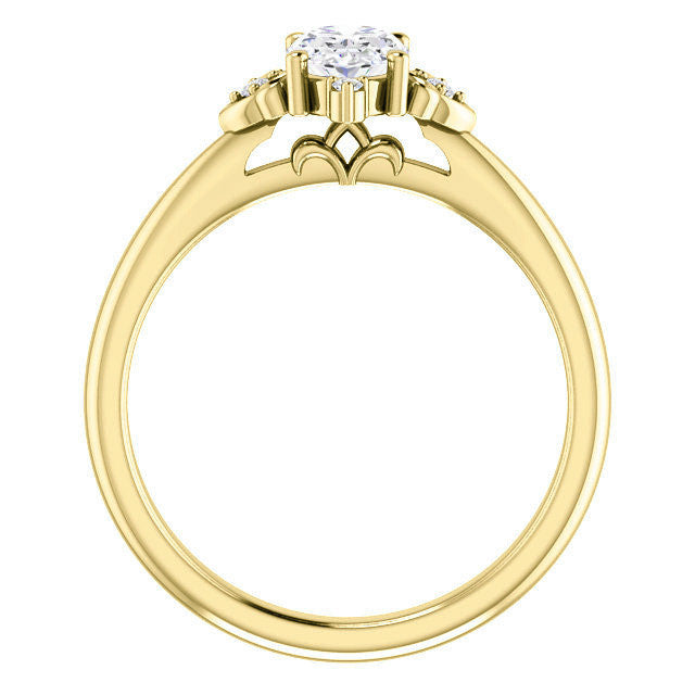 Oval Moissanite Unique Engagement Ring