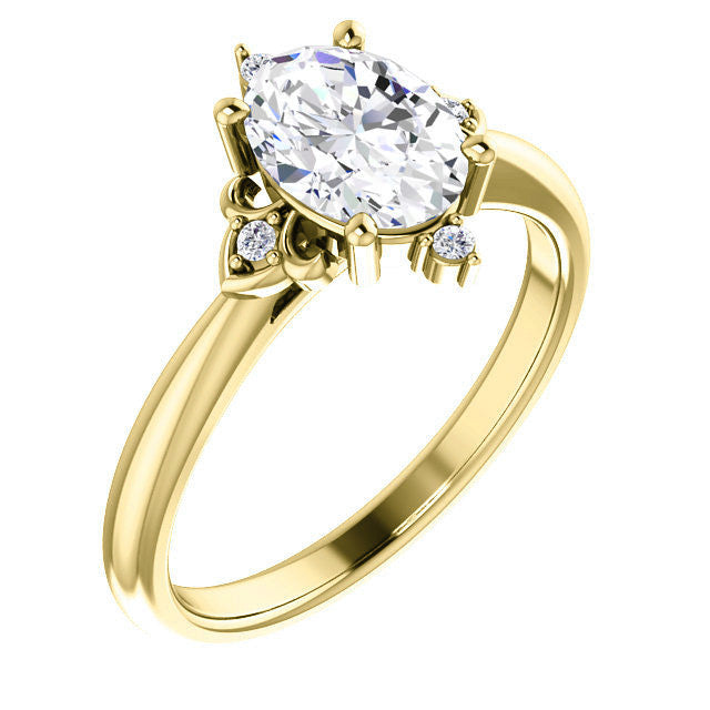 Oval Moissanite Unique Engagement Ring