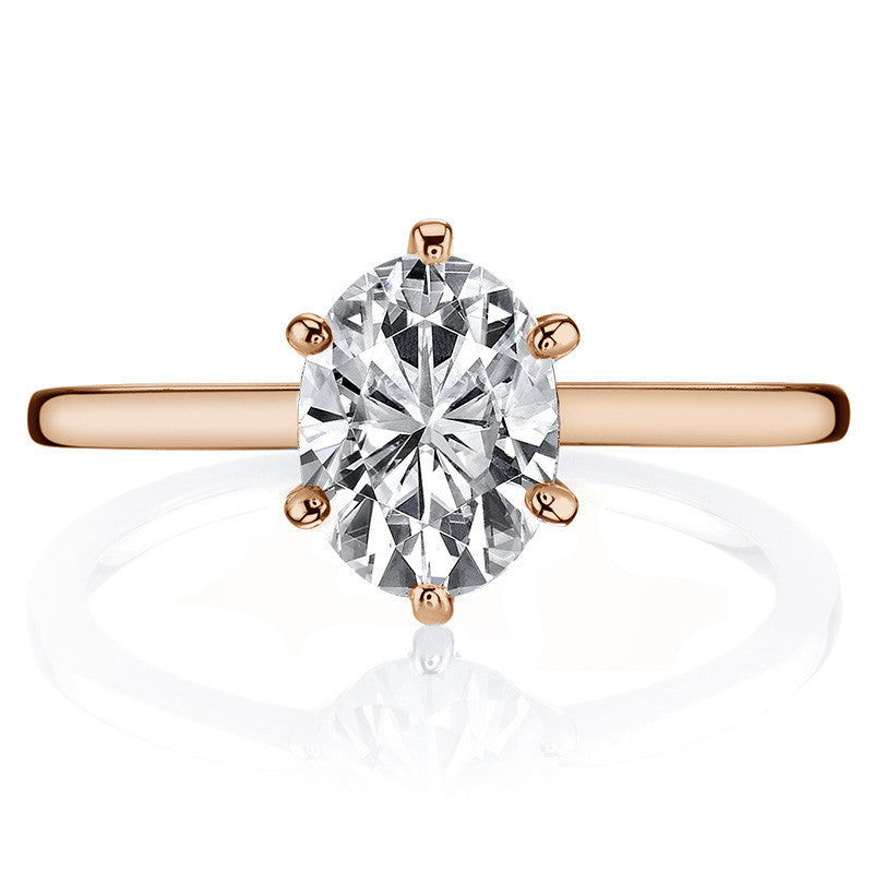 1.5mm Petite Oval Moissanite Solitaire Ring