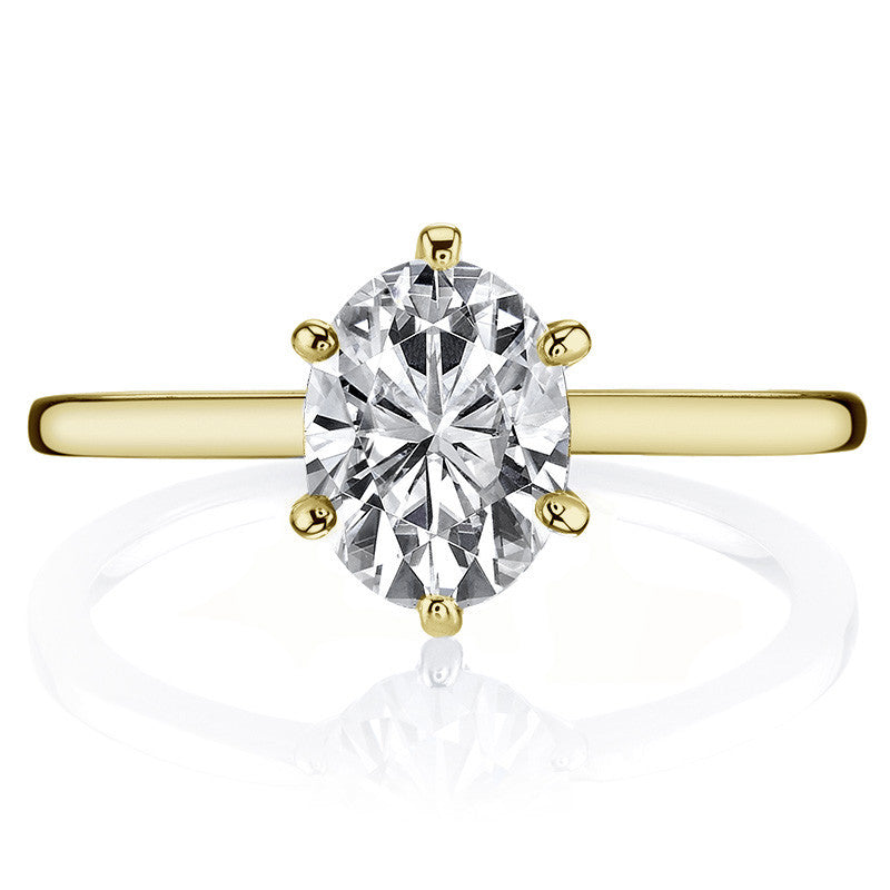 1.5mm Petite Oval Moissanite Solitaire Ring