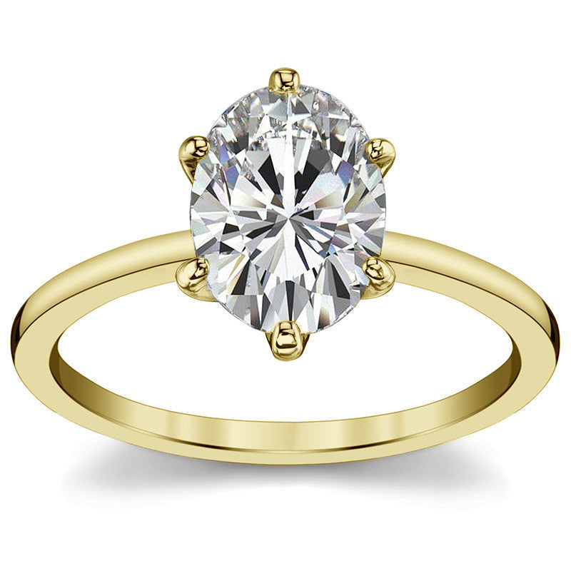 1.5mm Petite Oval Moissanite Solitaire Ring