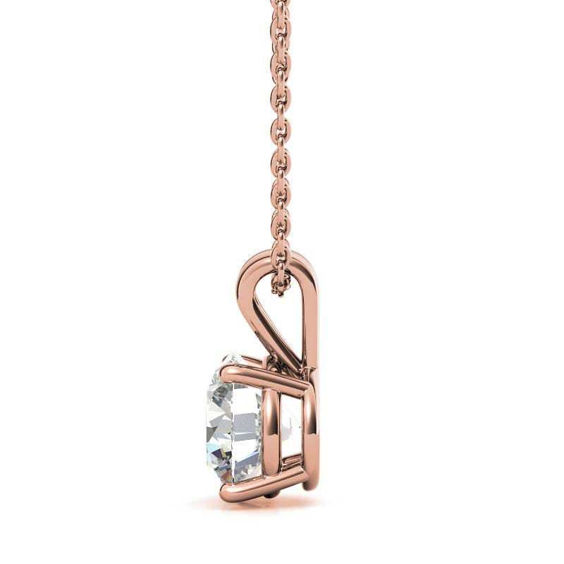 Classic 4-Prong Basket Round Brilliant Moissanite Solitaire Pendant