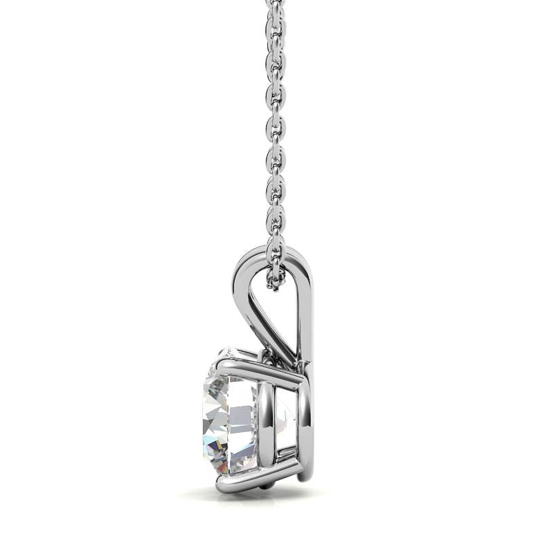 Classic 4-Prong Basket Round Brilliant Moissanite Solitaire Pendant