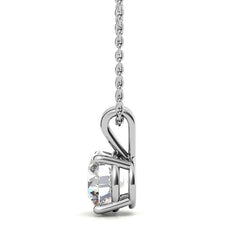 Classic 4-Prong Basket Round Brilliant Moissanite Solitaire Pendant