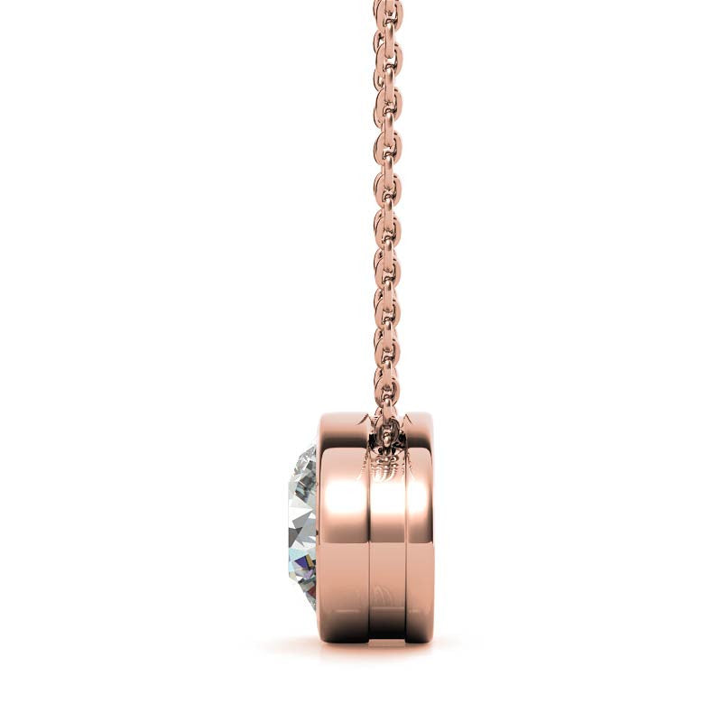 Round Brilliant Moissanite Bezel Solitaire Pendant