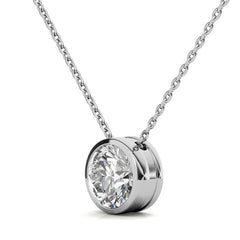 Round Brilliant Moissanite Bezel Solitaire Pendant