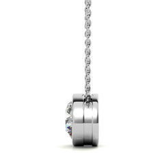 Round Brilliant Moissanite Bezel Solitaire Pendant