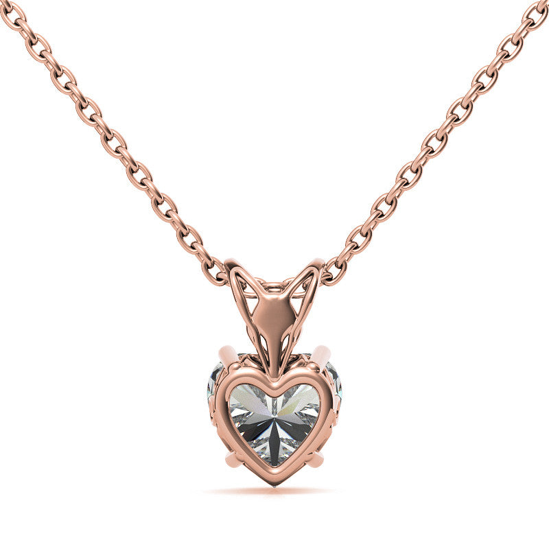 Heart Moissanite Scroll Solitaire Pendant
