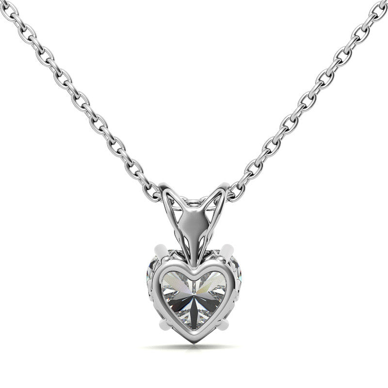 Heart Moissanite Scroll Solitaire Pendant