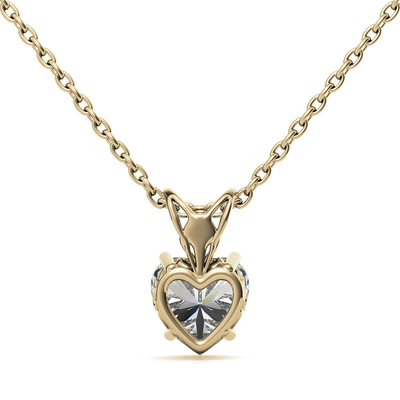 Heart Moissanite Scroll Solitaire Pendant