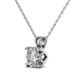 Round Brilliant Moissanite Hearts-On-Top Solitaire Pendant