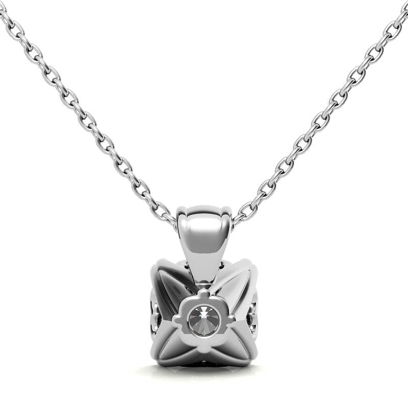 Round Brilliant Moissanite Hearts-On-Top Solitaire Pendant