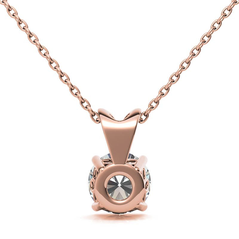 Round Brilliant Moissanite Vintage Scroll Solitaire Pendant