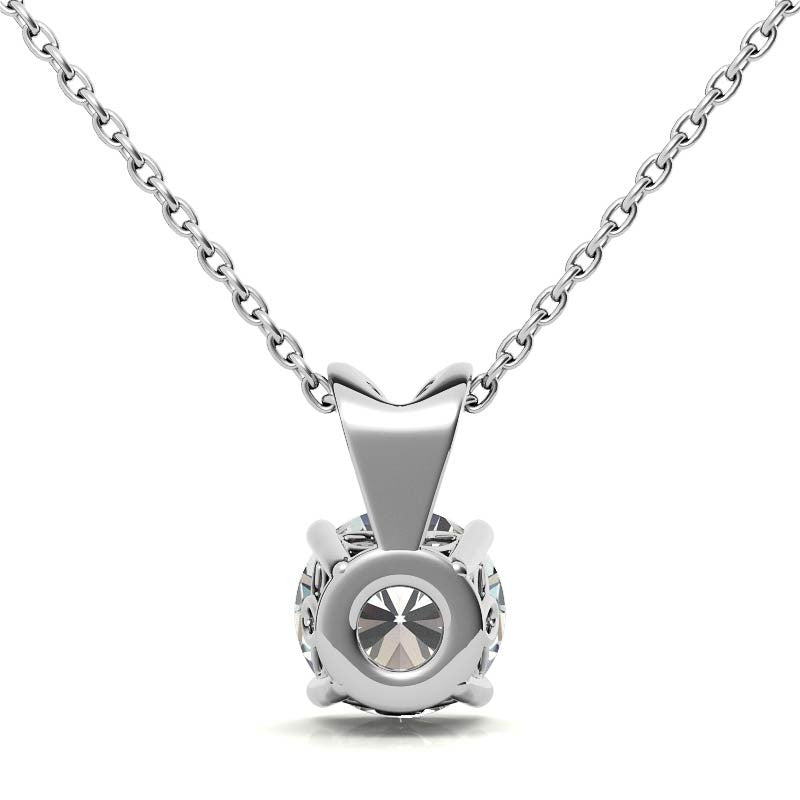 Round Brilliant Moissanite Vintage Scroll Solitaire Pendant