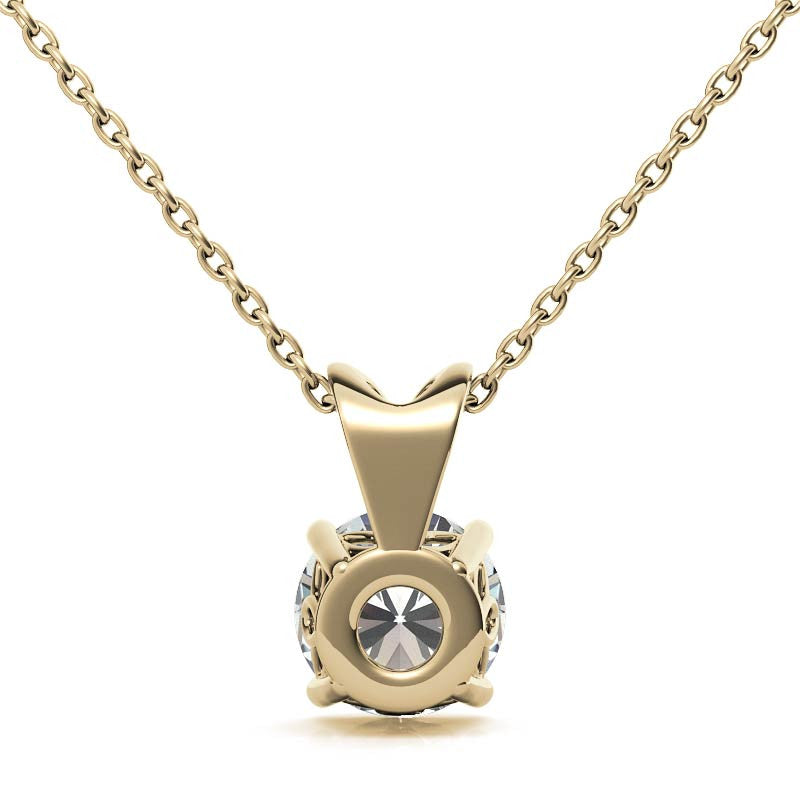 Round Brilliant Moissanite Vintage Scroll Solitaire Pendant