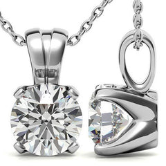 Round Solstice Moissanite Solitaire Pendant