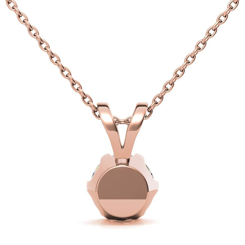 Round Brilliant Moissanite 6-Prong Crown Solitaire Pendant