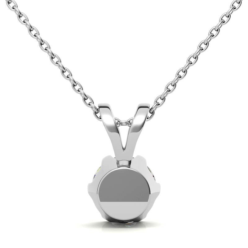 Round Brilliant Moissanite 6-Prong Crown Solitaire Pendant