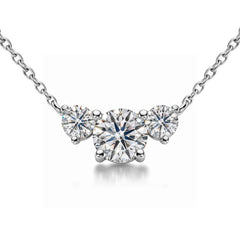 Round 8mm/5mm (3.0ct) Three Stone Moissanite Pendant