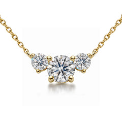 Round 8mm/5mm (3.0ct) Three Stone Moissanite Pendant