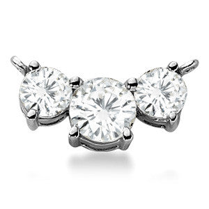 Round 7.5mm/6mm (3.0ct) Three Stone Moissanite Pendant