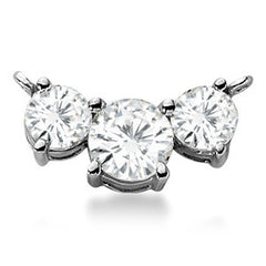 Round 7.5mm/6mm (3.0ct) Three Stone Moissanite Pendant