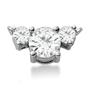 Round 7.5mm/5mm (2.5ct) Three Stone Moissanite Pendant