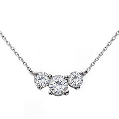 Round 6.5mm/5mm (2.0ct) Three Stone Moissanite Pendant