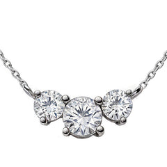 Round 6.5mm/5mm (2.0ct) Three Stone Moissanite Pendant