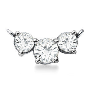 Round 6mm/4.5mm (1.4ct) Three Stone Moissanite Pendant