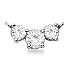 Round 6mm/4.5mm (1.4ct) Three Stone Moissanite Pendant