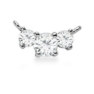 Round 4.5mm/3.5mm (0.63ct) Three Stone Moissanite Pendant