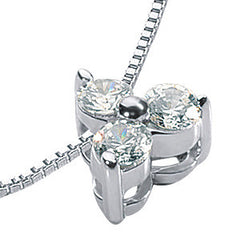 3mm Round Brilliant Moissanite 3-Stone Moissanite Pendant
