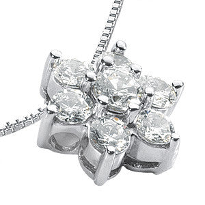 Round Brilliant Moissanite Cluster Flower Pendant