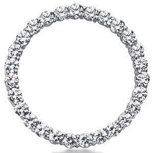 3.5mm Round Brilliant Moissanite Circle Eternity Pendant, 4ct, 35mm