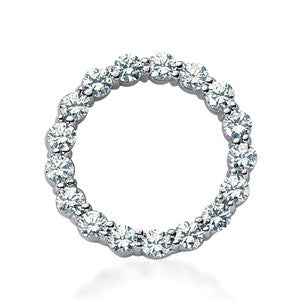 3.5mm Round Brilliant Moissanite Circle Eternity Pendant, 2.55ct, 25mm