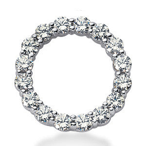 3mm Round Brilliant Moissanite Circle Eternity Pendant, 1.6ct, 20mm