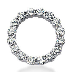 3mm Round Brilliant Moissanite Circle Eternity Pendant, 1.6ct, 20mm