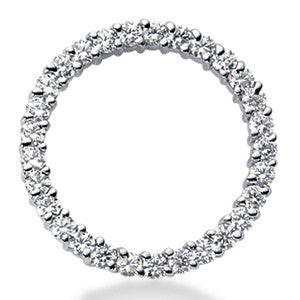 2.25mm Round Brilliant Moissanite Circle Eternity Pendant, 1.2ct, 25mm