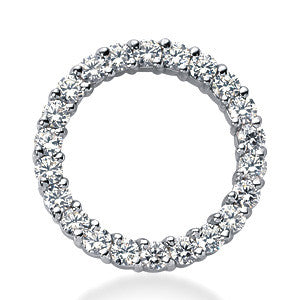 2.25mm Round Brilliant Moissanite Circle Eternity Pendant, 0.9ct, 20mm