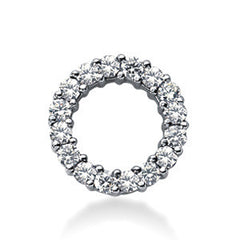 2.25mm Round Brilliant Moissanite Circle Eternity Pendant, 0.66ct, 15mm